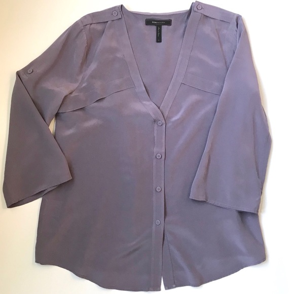 BCBG Purple V-neck Blouse w/ Bell Sleeves - Small - Picture 1 of 5
